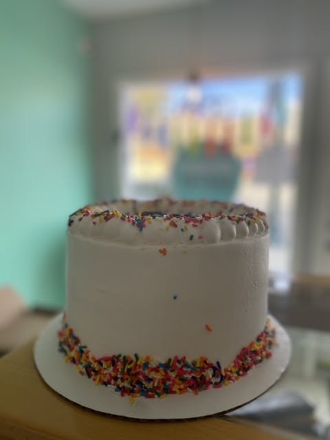 a close up of a cake